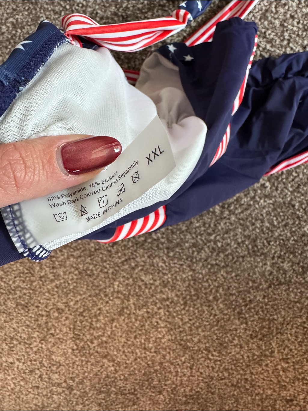 Nwt Retro Stage Vintage Swimsuit Red White Blue Patriotic Xxl — image 3 of 4